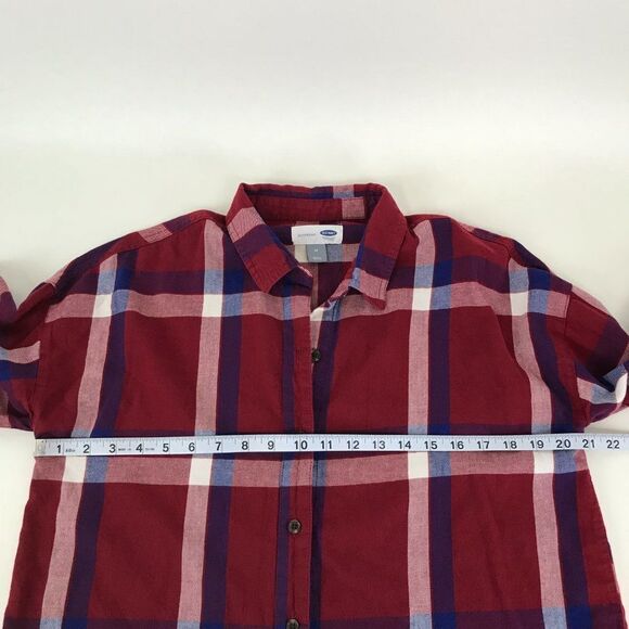 Old Navy Boyfriend Button Down Flannel Shirt Women's Size Medium Long Sleeves - Picture 6 of 8